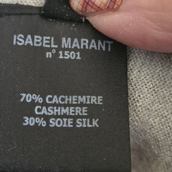 Isabel Marant No 1501 Cashmere Silk Light Gray Crewneck Sweater Size 42 - Picture 5 of 6